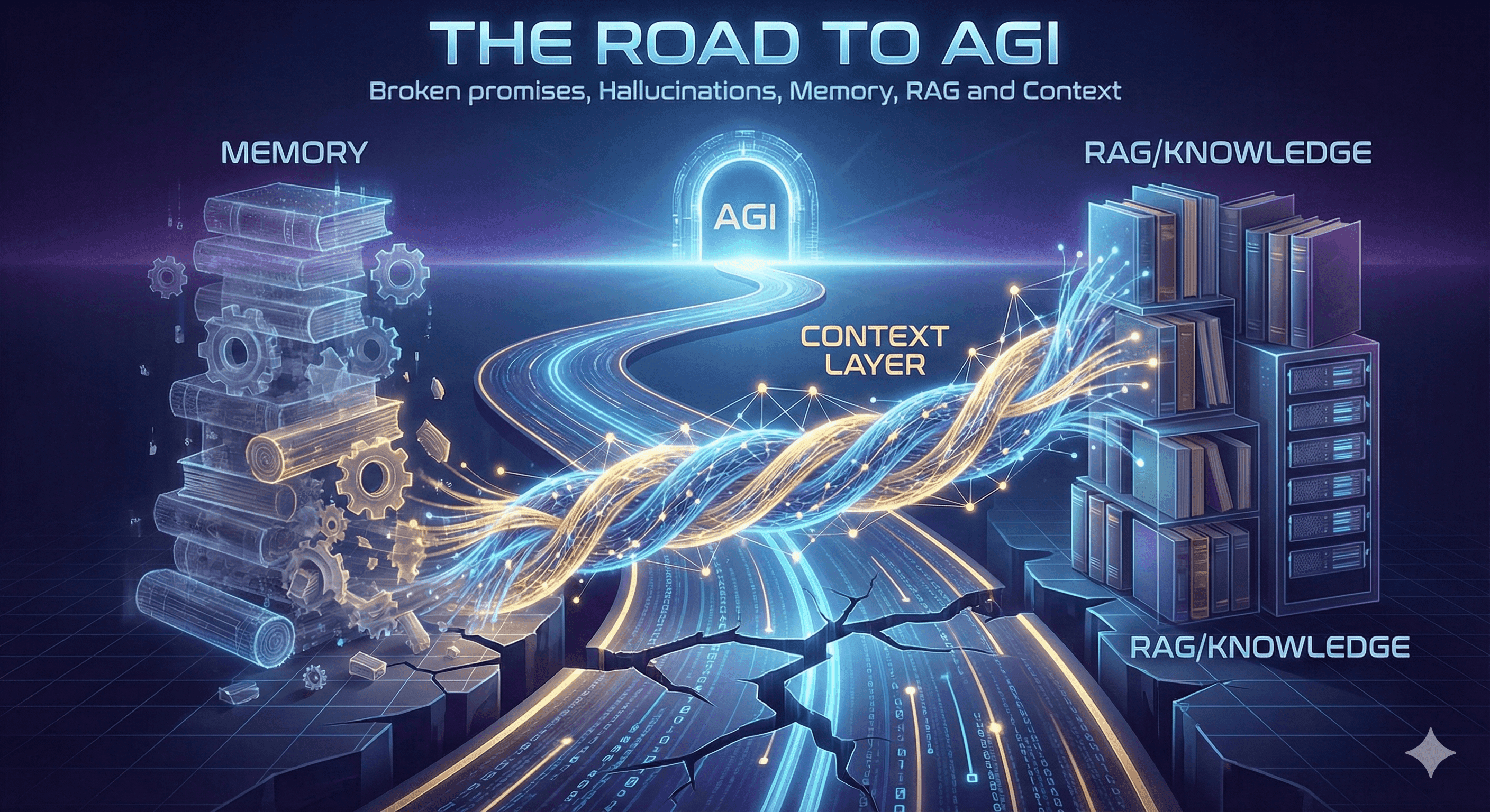 The Road to AGI: Broken promises, Hallucinations, Memory, RAG and Context